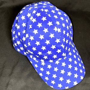 4th of July Blue w/White Stars Adjustable Velcro Hat